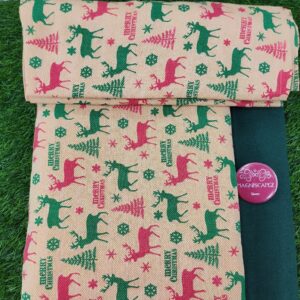 Christmas Theme Print Queen Size Bedsheet.